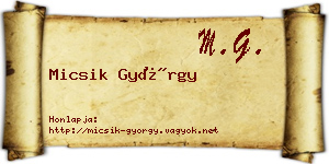 Micsik György névjegykártya